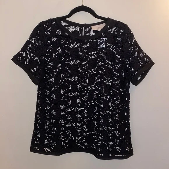 LOFT Tops Nwt Ann Taylor Loft Black Lace Top Poshmark
